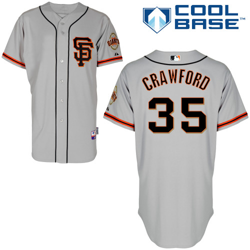 Brandon Crawford #35 Youth Baseball Jersey-San Francisco Giants Authentic Road 2 Gray Cool Base MLB Jersey